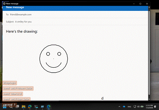 Paint to smiley to email, driven by MCEC